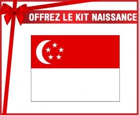 kit naissance bébé personnalisé Drapeau Singapour