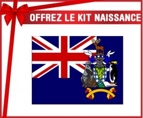 kit naissance bébé personnalisé Drapeau Géorgie du Sud et les Îles Sandwich du Sud