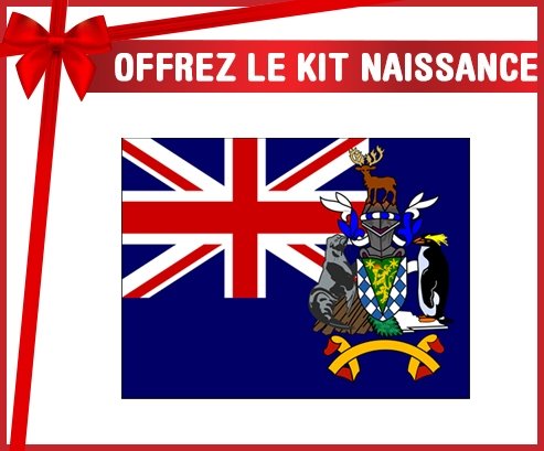 kit naissance bébé personnalisé Drapeau Géorgie du Sud et les Îles Sandwich du Sud