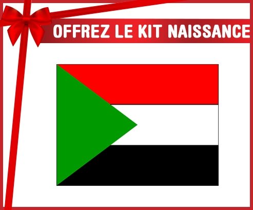 kit naissance bébé personnalisé Drapeau Soudan