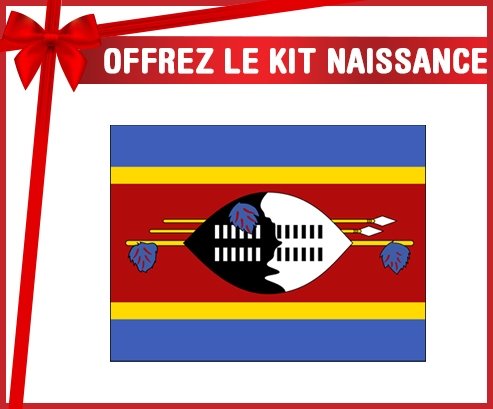 kit naissance bébé personnalisé Drapeau Swaziland