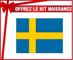 kit naissance bébé personnalisé Drapeau Suède