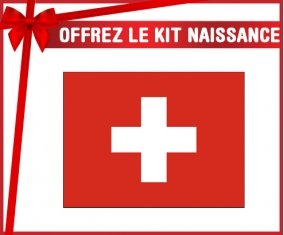 kit naissance bébé personnalisé Drapeau Suisse