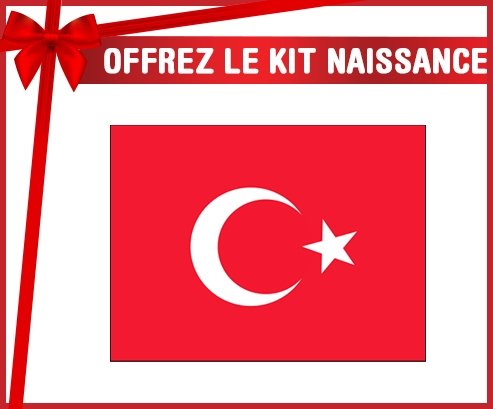 kit naissance bébé personnalisé Drapeau Turquie