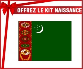 kit naissance bébé personnalisé Drapeau Turkménistan