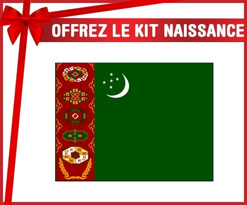 kit naissance bébé personnalisé Drapeau Turkménistan