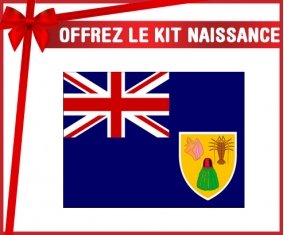 kit naissance bébé personnalisé Drapeau Îles Turques-et-Caïques