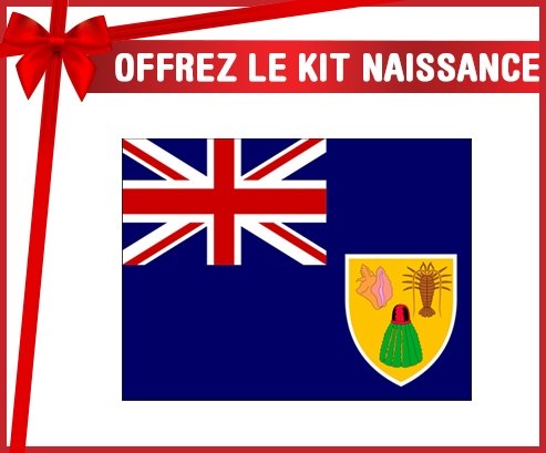 kit naissance bébé personnalisé Drapeau Îles Turques-et-Caïques