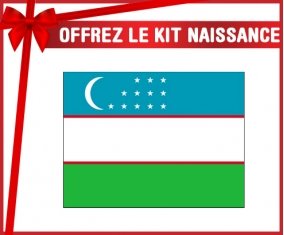 kit naissance bébé personnalisé Drapeau Ouzbékistan