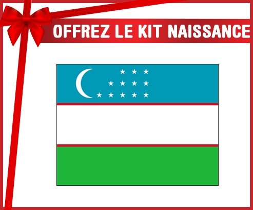 kit naissance bébé personnalisé Drapeau Ouzbékistan