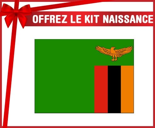 kit naissance bébé personnalisé Drapeau Zambie