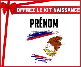 kit naissance bébé personnalisé Drapeau effet pinceau Samoa américaines avec prénom