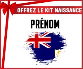 kit naissance bébé personnalisé Drapeau effet pinceau Anguilla avec prénom