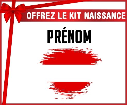 kit naissance bébé personnalisé Drapeau effet pinceau Autriche avec prénom