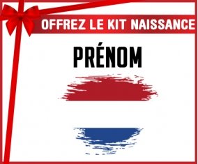kit naissance bébé personnalisé Drapeau effet pinceau Saint-Eustache avec prénom