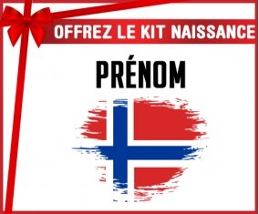 kit naissance bébé personnalisé Drapeau effet pinceau Île Bouvet avec prénom