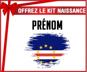 kit naissance bébé personnalisé Drapeau effet pinceau Cap-Vert avec prénom