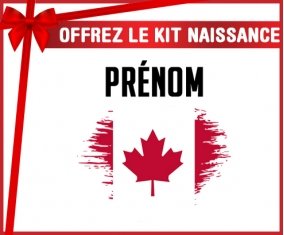 kit naissance bébé personnalisé Drapeau effet pinceau Canada avec prénom