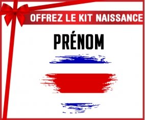 kit naissance bébé personnalisé Drapeau effet pinceau Costa Rica avec prénom