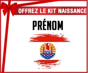 kit naissance bébé personnalisé Drapeau effet pinceau Polynésie française avec prénom