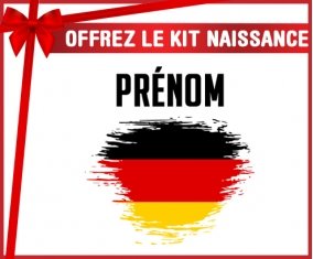 kit naissance bébé personnalisé Drapeau effet pinceau Allemagne avec prénom