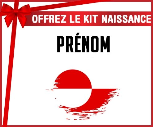 kit naissance bébé personnalisé Drapeau effet pinceau Groenland avec prénom