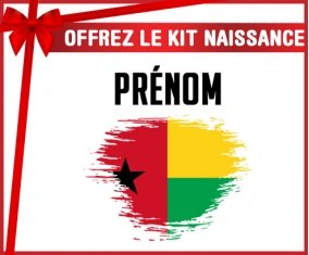 kit naissance bébé personnalisé Drapeau effet pinceau Guinée avec prénom