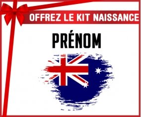 kit naissance bébé personnalisé Drapeau effet pinceau Îles Heard et Mcdonald avec prénom