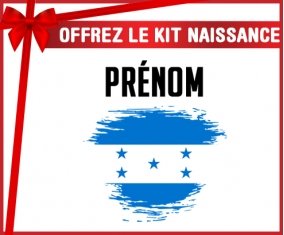 kit naissance bébé personnalisé Drapeau effet pinceau Honduras avec prénom