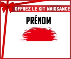 kit naissance bébé personnalisé Drapeau effet pinceau Indonésie avec prénom