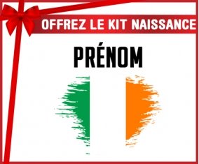 kit naissance bébé personnalisé Drapeau effet pinceau Irlande avec prénom