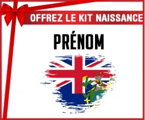 kit naissance bébé personnalisé Drapeau effet pinceau Îles Pitcairn avec prénom
