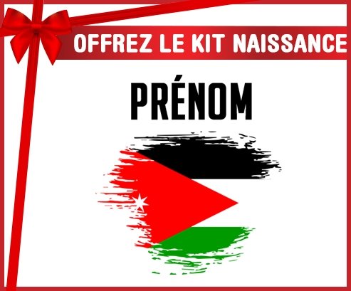 kit naissance bébé personnalisé Drapeau effet pinceau Jordan avec prénom