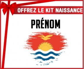 kit naissance bébé personnalisé Drapeau effet pinceau Kiribati avec prénom