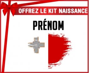 kit naissance bébé personnalisé Drapeau effet pinceau Malte avec prénom