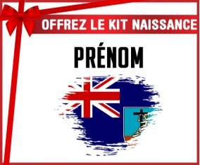 kit naissance bébé personnalisé Drapeau effet pinceau Montserrat avec prénom