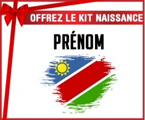 kit naissance bébé personnalisé Drapeau effet pinceau Namibie avec prénom