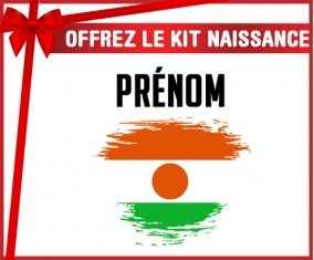 kit naissance bébé personnalisé Drapeau effet pinceau Niger avec prénom
