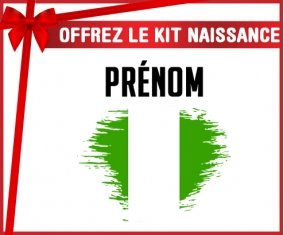 kit naissance bébé personnalisé Drapeau effet pinceau Nigeria avec prénom