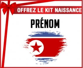 kit naissance bébé personnalisé Drapeau effet pinceau Irlande du Nord avec prénom
