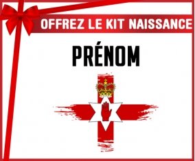 kit naissance bébé personnalisé Drapeau effet pinceau Îles Mariannes du Nord avec prénom