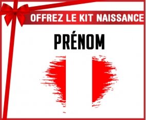 kit naissance bébé personnalisé Drapeau effet pinceau Pérou avec prénom