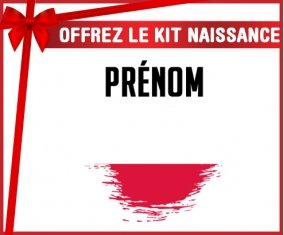 kit naissance bébé personnalisé Drapeau effet pinceau Pologne avec prénom