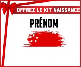 kit naissance bébé personnalisé Drapeau effet pinceau Singapour avec prénom