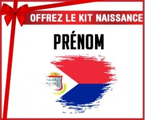 kit naissance bébé personnalisé Drapeau effet pinceau Sint Maarten avec prénom