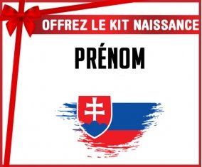 kit naissance bébé personnalisé Drapeau effet pinceau Slovaquie avec prénom