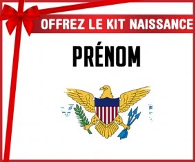 kit naissance bébé personnalisé Drapeau effet pinceau Îles Vierges britanniques avec prénom