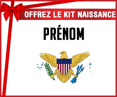 kit naissance bébé personnalisé Drapeau effet pinceau Îles Vierges britanniques avec prénom