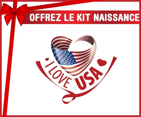kit naissance bébé personnalisé I Love Usa