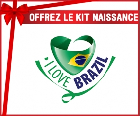 kit naissance bébé personnalisé I Love Brazil